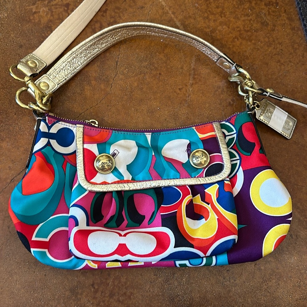 Coach bag. Vibrant multicolor.